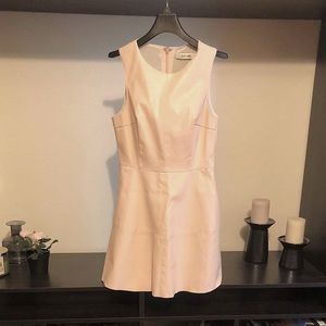 Faux Pale Rose Pink Mini Leather Dress Size: S/4